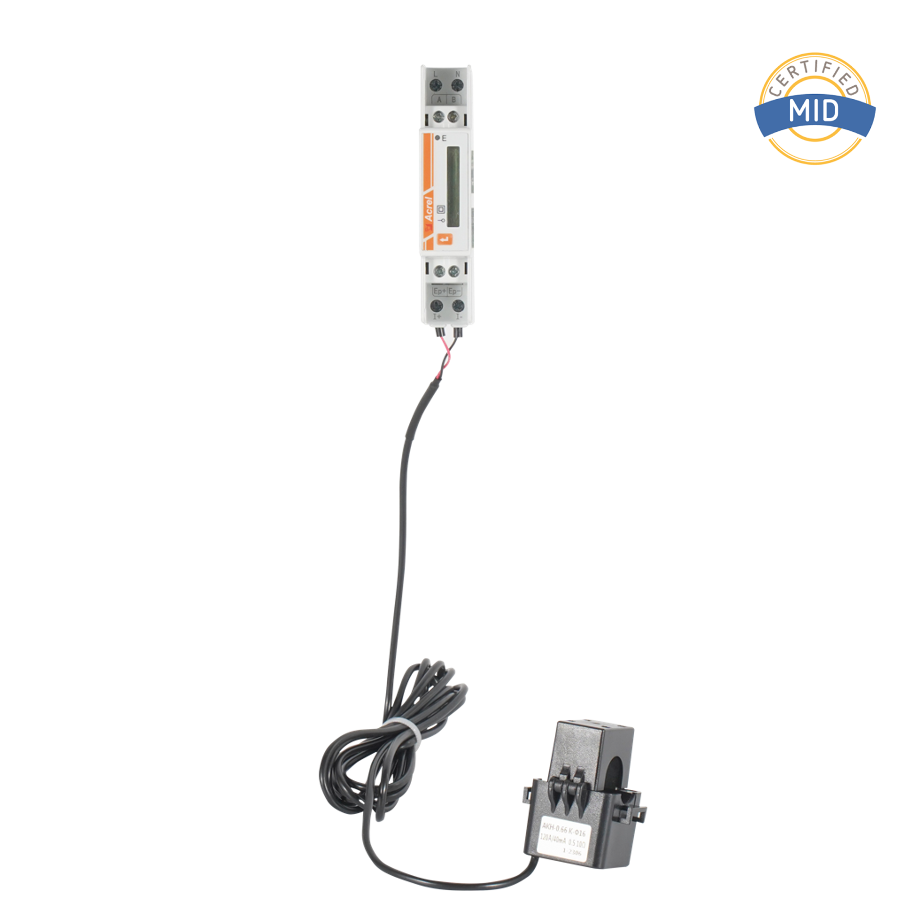 Pengukur Energi Fase Tunggal AC Bersertifikat MID dengan CT Eksternal